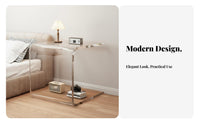 Waterfall End Table Minimalist Design Nightstand Easy to Assemble for Homeowners