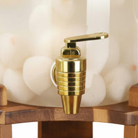 Glass Beverage Dispenser with Spigot Transparent Design Cold Drink Jar with Wooden Stand Serving Ware Easy to Clean for Caterers