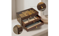 Jewelry Box with Drawers Clear Jewelry Box with Glass Lid Elegant for Collectors