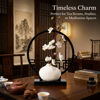 Artificial Plum Blossom Branches, Realistic Silk Flowers for Vase Arrangements, White Pot, Home Deco - Image 5