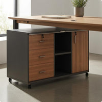 Mobile Office Storage Cabinet Low-Profile Mobile File Cabinet Caster Wheels