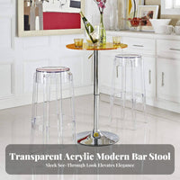 Transparent Bar Stool Minimalist aesthetic Counter Chair Modern Design for Pub, Cafe