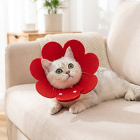 Soft Pet Neck Recovery, Solid Felt Material Flower Design for Post-Surgery Pet Care, Adjustable Anti Bite Lick Secure Guard