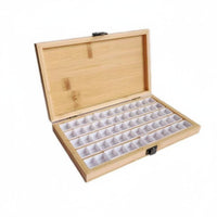 Wooden Watercolor Paint Organizer Multi-Grid Bamboo Paint Storage Box With Latch Art Supplies for Beginners