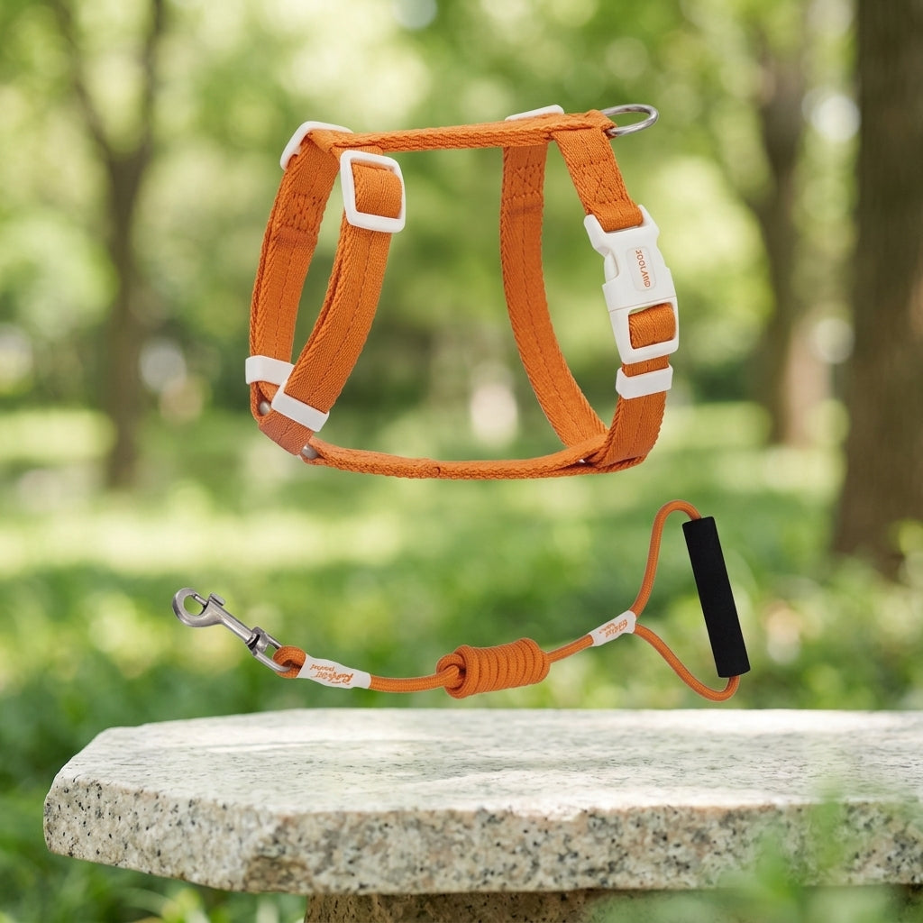 Kitten Harness and Cat Leash Set, H-Style Polyester Travel Harness with Buckle, 150cm Kitten Leash for Outdoor Cat Pet Walking Adjustable Fit