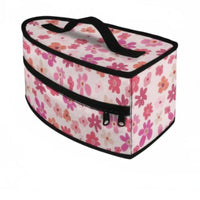 Zippered Iron Storage Bag Top Handle Floral Iron Bag Black Trim
