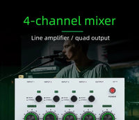 4-Channel Audio Mixer with Low Noise for Home Studio