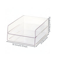 Clear Desk Organizer with Shelves Transparent Acrylic Book Stand Multi-Tier