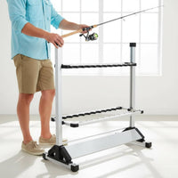 Fishing Rod Display Stand Aluminum Alloy Fishing Pole Display Stand Space-Saving for Garage