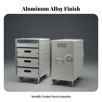 Aviation Design Storage Box Multi-Functional Aluminum Airline Galley Cart Heavy Duty Frame Mobile Drawer Unit for Enthusiasts, Outdoor, Bedroom