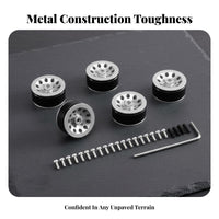 4 Pieces 1/12 Scale Truck Rims Easy Installation Away-Road Crawler Wheel Hubs Long-Lasting Construction for Rock Crawling