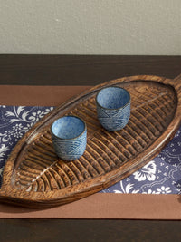 Solid Wood Banana Leaf Tea Tray