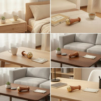 Brass Massage Stick with Wooden Handle Handheld Massager Manual for Home, Travel