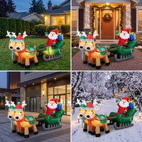 Lighted Inflatable with Reindeer