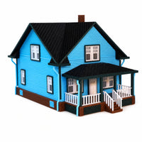 Model House with Porch Finished Scale Model House Detailed for Collectors