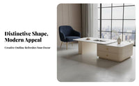 2 Pieces Nesting Table Set Modern & design Nesting Pebble Tables Irregular Shape adaptable Use for Homeowners, Students