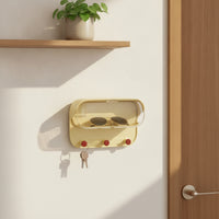 Wall-Mounted Glasses Storage Organizer Compact Glasses Case with Hooks Eyewear Holder with Cover Space-Saving Dustproof