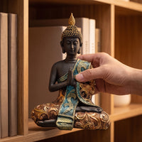 Thai Meditating Buddha Figurine Spiritual Buddha Figurine Resin Decor Ornate for Meditation Corner, Home Altar, Entryway, Living Room