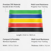 Resistance Bands Set for Strength Training, Exercise Bands with Resistance Levels, Workout Bands for Home, Glute Bands for Women, TPE Material