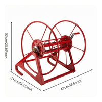 Metal Hose Reel Triangular Base Hand Crank Hose Reel Sturdy Farm Implement for Farmers, Field