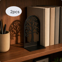 Metal Bookend Pair Matte Finish Tree Cutout Bookend Sturdy Metal Bookends