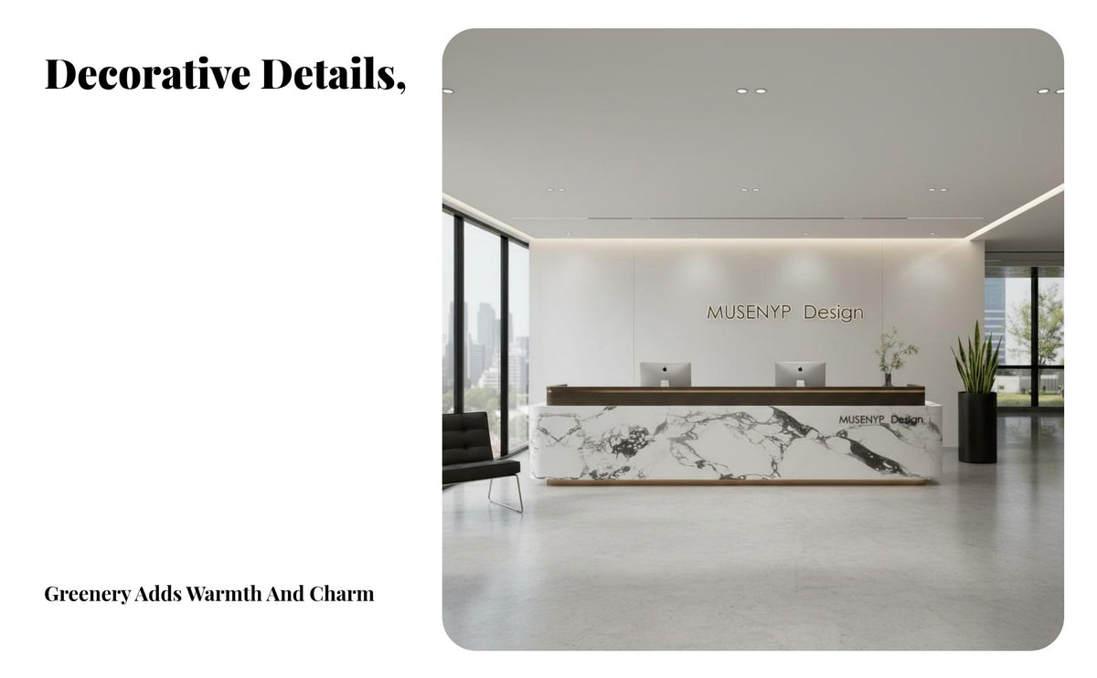 Modern LED Reception Desk Minimalist Lighting Design Welcome Desk Sturdy & Wear-Resistant for Receptionists, Beauty Salon, Training Center
