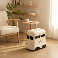 Bus Trash Bin Rolling Cartoon Bus Trash Can Playful for Bedroom, Kids