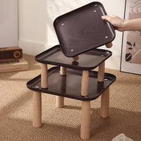 Square Pet Dining Table with Raised Bowls for Dogs and Cats