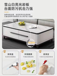 Solid Wood Extendable TV Cabinet and Coffee Table Set