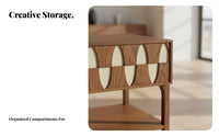 Two-Tone Fluted Door Chest Multi-Functional Accent Cabinet for Bedroom, Entryway