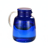Easy to Clean Blue Glass Pitcher with Lid Long-Lasting Glass Pitcher Leak-Proof-Leak-Proof-Resistant Spout for Families, Homeowners, Office