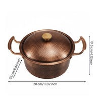 Handmade Copper Cooking Pot Induction Compatible Saucepan Gas Cooktop Safe