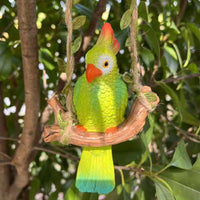 Parrot Swing Ornament Weather-Resistant Resin Bird Swing Decoration Hand-Painted
