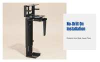 PC Case Hanging Rack, No-Drill Desk Mount, Adjustable Clamp Desktop Organizer