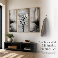 Modern Road Sign Canvas Print Wall Art for Living Room Bedroom Decor