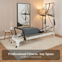 Pilates Core Training Bed Aluminum Alloy Frame Pilates Reformer Bed Full Body Workout Half Exercise Bar Luxury Reformer for Beginners, Seniors, Gym