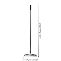 Metal Rake with Long Handle Non-Slip Soil Rake Sturdy for Yard, Farm