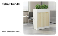 Freestanding Divider Shelf Decorative Office Partition Cabinet Space-Saving Storage Cabinet with Planter for Interior Designers, Restaurant, Workspace