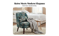 Upholstered Single Sofa Retro Design Upholstered Accent Chair Tufted Rear Rest Breathable Textile for Adults, Living Room