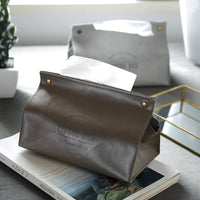 Nordic Style PU Leather Tissue Box for Home, Office, Car - Modern Minimalist Desktop Napkin Storage Organizer