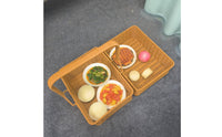 Rattan Basket with Lid Double-Layer Organizer Small