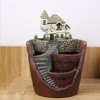 Miniature House Resin Succulent Planter Pot for Garden Micro Landscape Decor