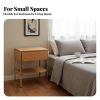 Single-Drawer End Table Modernist Inspired Nightstand space-saving Size for Living Room