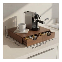 Wooden Coffee Capsule Holder Space Saving Coffee Pod Storage Drawer for Kitchen