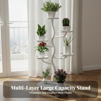With Wheels Rolling Flower Pot Rack Space-Saving Multi-Tier Plant Stand Stable Base Rolling Plant Shelf Easy to Clean for Balcony, Living Room, Corner
