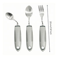 3 Pieces Adaptive Cutlery Set Flexible Utensils with Twistable Shaft for Elderly