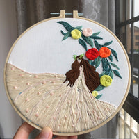 DIY European Style Embroidery Kit for Beginners with Ribbon and Silk Embroidery