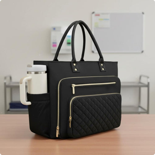 Nurse Tote Bag Large Capacity Cup Holder Tote Bag Portable for Teachers, Office
