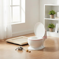 Large Capacity Miniature Toilet Water Bowl Anti-Tip Toilet Shaped Pet Bowl Easy to Clean Novelty Pet Water Dispenser Promotes Hydration for Cats, Dogs