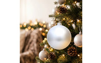 Matte Ball Ornament with Metal Cap Spherical Ornaments with Hanging Loop Decorative Christmas Tree Ornament Reusable for Homeowners, Decorators, Holiday Displays, Shop Displays